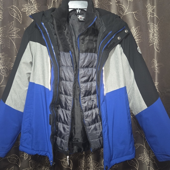 EUC 2 in1 Zeroposur Blue & Gray Colorblock Boys Jacket - Picture 5 of 6
